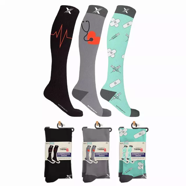 MEDICAL PRINTS COMPRESSION SOCKS - 3 ASST STYLES — Large/XL · SKU EF-3CORCS-L