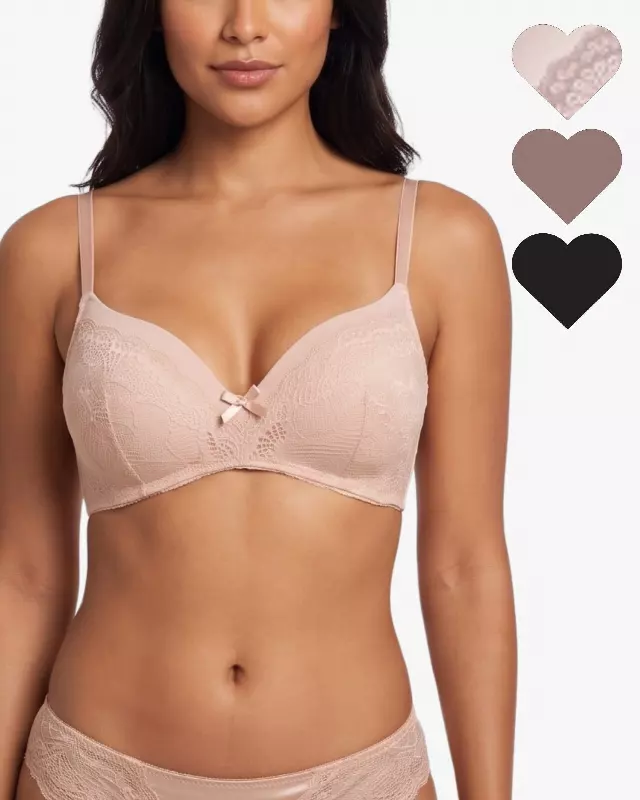 Elena Comfort 3-Pack Bras — Cream / 36C