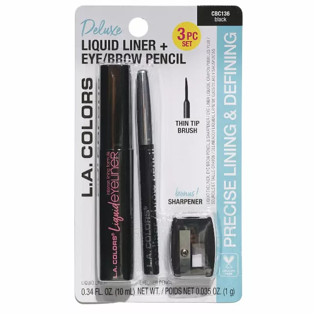 L.A. Colors Liquid Liner + Eyebrow Pencil - Wholesale 12 Sets (CBC136)