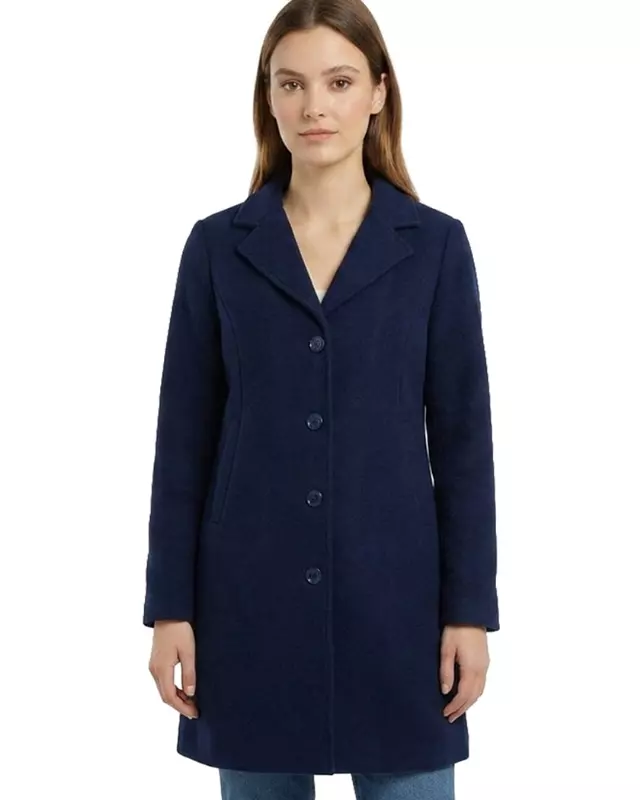Women’s Midi Wool Coat #21 — Navy / S-M-L-XL
