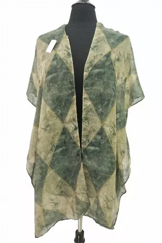 QC222 Pattern Spring Kimono — Olive