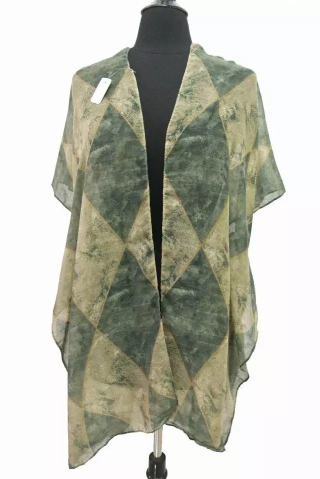 QC222 Pattern Spring Kimono — Olive