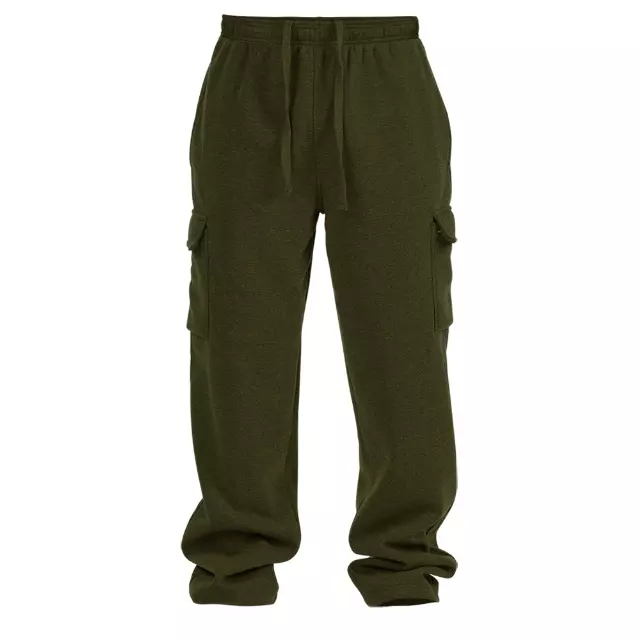 Men's Fleece Open Leg Cargo Style Sweatpants - Style #BT703X Plus Size - $8.80/Unit - 24PCS/CS - PLEASE SEE DESCRIPTION — Military Green