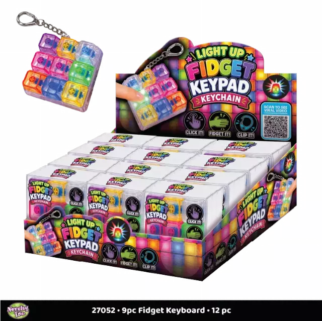 Light-Up Fidget Keypad Keychain - 12 Pieces Per Retail Ready Display 27052