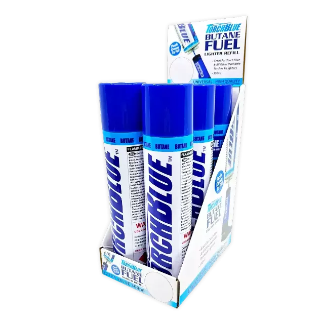 300ML Bulk Torch Blue Butane Refill - 6 Pieces Per Retail Ready Display 22399