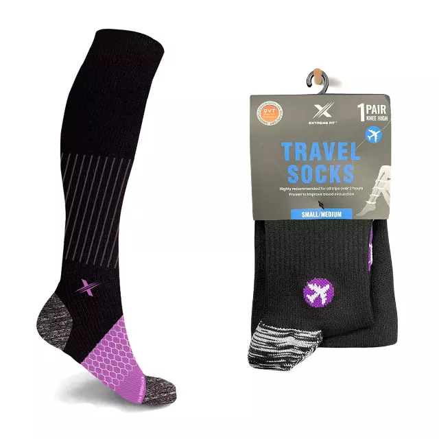 Travel Socks - Purple — Large/XL