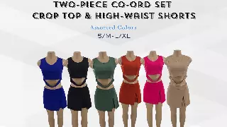 ChicaLuv Wholesale - 2-Piece Active Skirt Set – Crop Top & Performance Skort Co-Ord