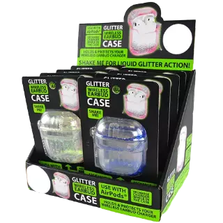 Earbud Case Liquid Glitter - 8 Pieces Per Retail Ready Display 20357