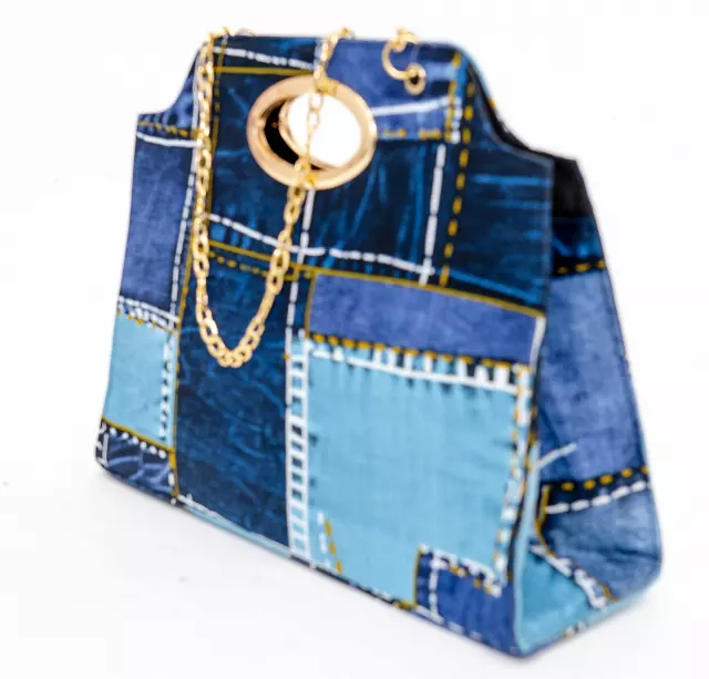 1007 - Ankara Snap Purse With a Crossbody Gold Chain (3/pk) - Free Size - $20.00 Each - NEW PRINTS ADDED! — Free Size / 638