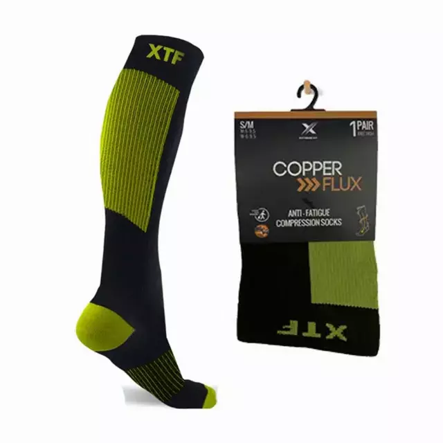 COPPER-INFUSED COMPRESSION SOCKS - GREEN — Small/Medium