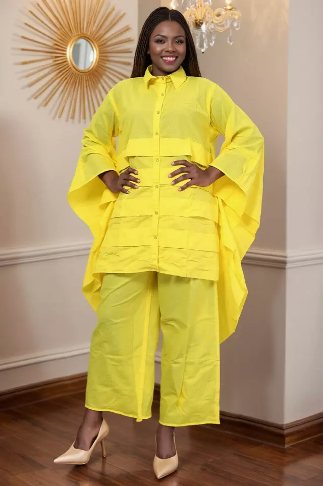 7895S Solid Color 2pc Pant Set (Long Bat Sleeves) - $30.00 Each (3 pcs per pack) — Free Size / Print-1376C
