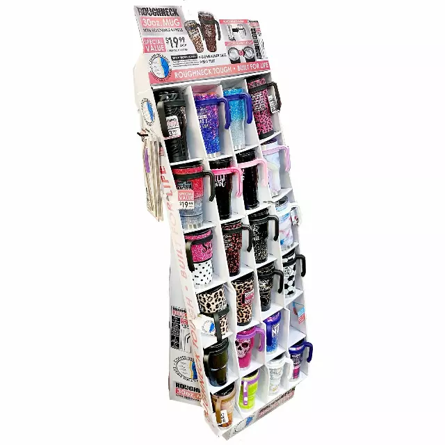 30 oz Insulated Stainless-Steel Cup with Handle Assortment Floor Display - 36 Pieces Per Retail Ready Display Kit 88360