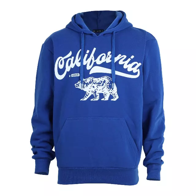 Men’s Pullover Fleece Hoodie with Drawcords and Kangaroo Pockets – CALIFORNIA - Style #MFJ172-1 -$8.50/Unit - 24 PCS/CS - PLEASE SEE DESCRIPTION — Royal Blue
