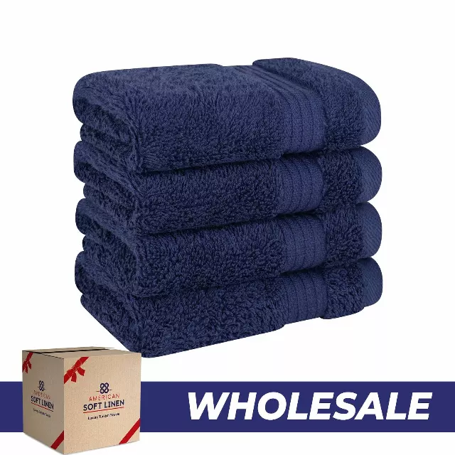 Bekos 100% Cotton Turkish 4-Piece Washcloth Towel Sets, Wholesale Luxury Towels
