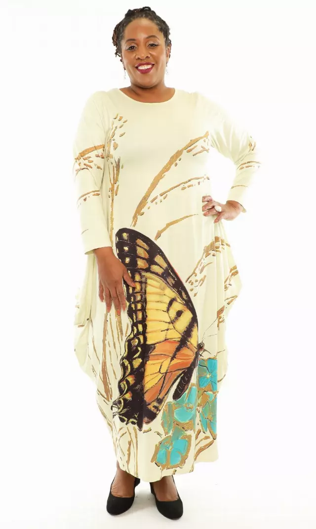 22151LS - Butterfly Print Maxi Dress - One Size (3-PCS PRE-PACK) ($20.00 Each)