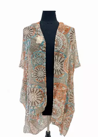 CH01 Khaki Color Spring Kimono
