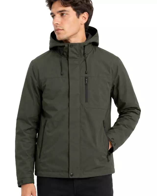 Men's Lightweight Windbreaker Jacket #K09 — Olive / S-M-L-XL-2XL