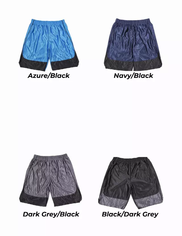 Men's Basketball Shorts-Style #MP120- $4.90/ Unit — S-2XL (WHOLESALE) / Dark Grey/Black