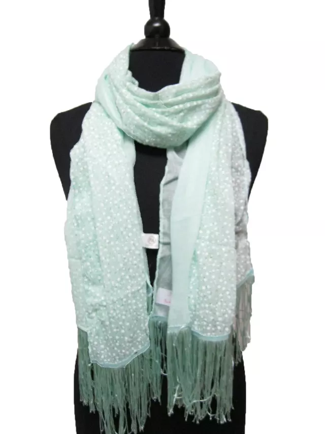 JC310 Tassel Spring Scarf — Mint