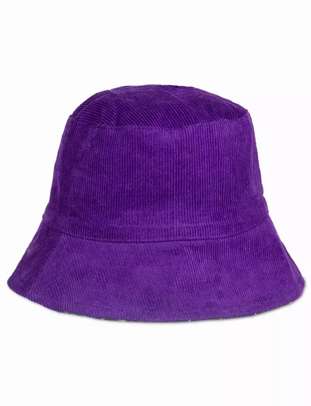 Adrienne Vittadini Corduroy Bucket Hat — PURPLE