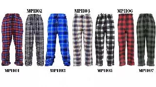 Men's Plaid Fleece Pajama Pants-Open Stock Available- Style #MP1101-MP1107- $5.65/ Unit OPEN STOCK MINIMUM 24 PCS — MP1105