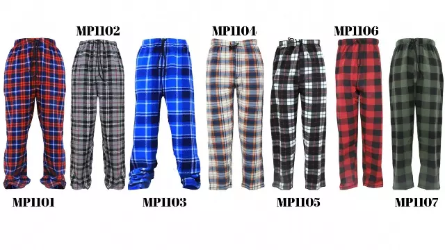 Men's Plaid Fleece Pajama Pants-Open Stock Available- Style #MP1101-MP1107- $5.65/ Unit OPEN STOCK MINIMUM 24 PCS — MP1103