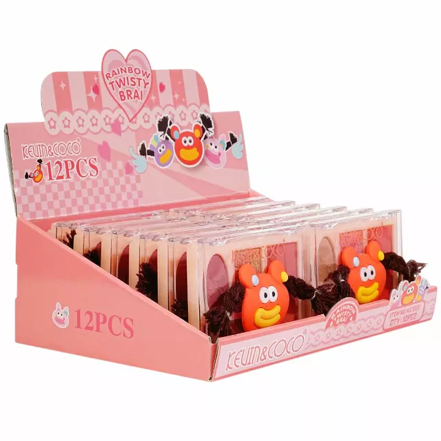 Kevin & Coco Rainbow Twisty Brai Orange - Wholesale Display 12 Units (KC1522)