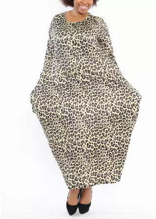 CHH-21086 ON SALE!!! Long Sleeve Animal Print Maxi Dress - One Size (3-PCS PRE-PACK) ($12.00 Each)