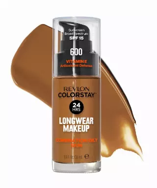 Revlon Colorstay Longwear Makeup Combo/Oily, 600 Cinnamon, 1 fl oz | Longwear foundation for combination & oily skin with SPF 15. Medium-full coverage, matte finish. Up to 24hr wear.