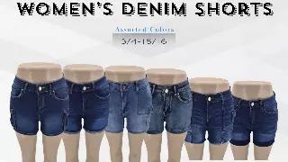 ChicaLuv Wholesale - Women's High-Waisted Solid Denim Shorts – Classic Western Style
