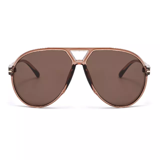 Oversized Retro Flat-Top Aviator Sunglasses P11150