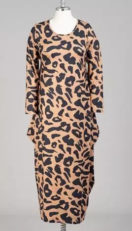 CHH-21075 Animal Print Long Sleeve Maxi Dress - One Size (6-PCS PRE-PACK) ($22.00 Each)