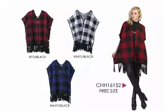 16152- ON SALE!!! Sweater Poncho - Assorted Colors (6-PCS PRE-PACK) ($10.00 Each)
