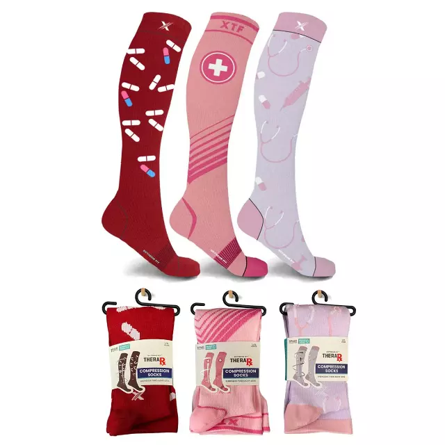 MEDICAL PRINTS COMPRESSION SOCKS - 3 ASST STYLES — Small/Medium · SKU EF-3CRACS-M