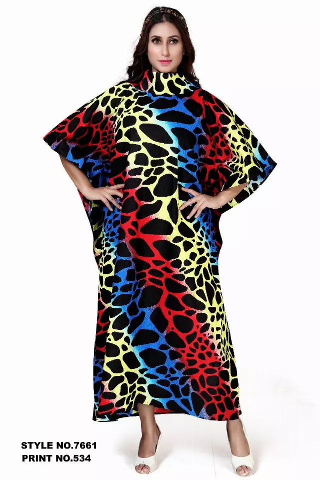 7661 ON SALE!! Looking Hot!! African Print Kaftan Dress (3 PCS PRE-PACK) - $15 EACH — One Size (4-24) / Print-534
