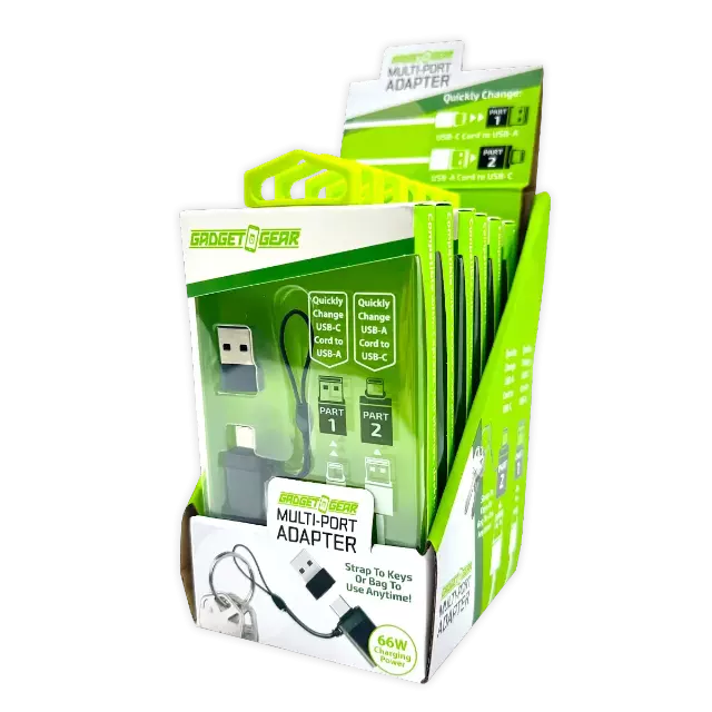 Multi-Port Keychain Adapter - 6 Pieces Per Retail Ready Display 25850