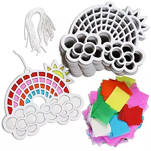 Rainbows & Sunshine DIY Suncatcher Paper Crafts - 24 Pieces Per Pack KP4098