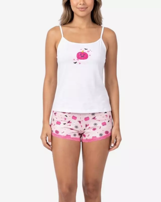 Serena Pumpkin Pajama Set — White / XL