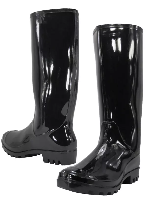 RB-010 - Women's "Easy USA" 13½ Inches Super Soft Rubber Rain Boots — Black (RB-010-B) / 6-11 Assorted
