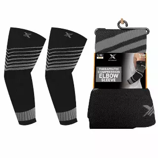 ULTRA V-STRIPED COMPRESSION ELBOW SLEEVES — Large/XL