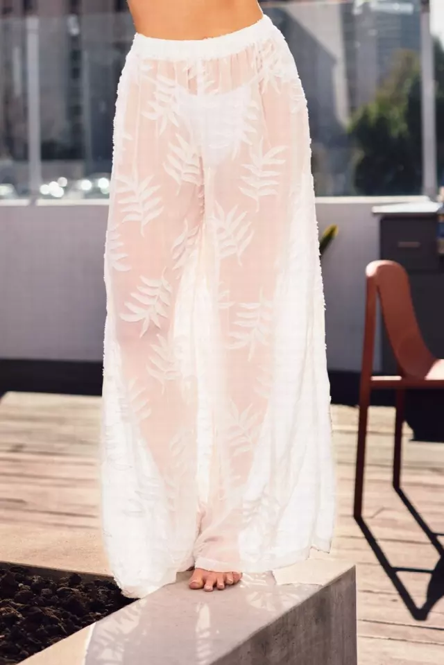 G392 See Through Wide Leg Cover Up Pants
