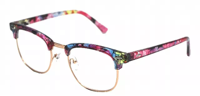 R2962 Floral metal reading glasses — +2.00