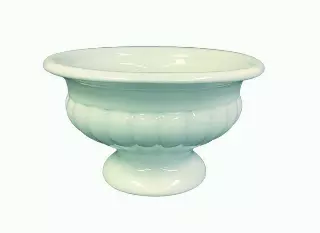 CP3186-7WT – 6” tall round pedestal ceramic with 7” opening-“case pk 6”