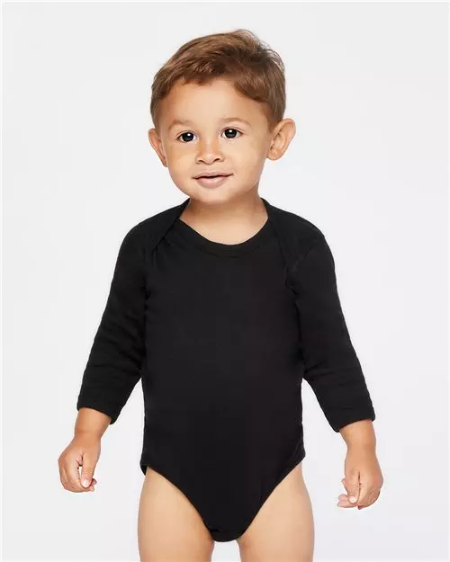 #009-4411 RABBIT SKINS – Infant Long Sleeve Baby Rib Bodysuit – $1.50 each (36 pieces)
