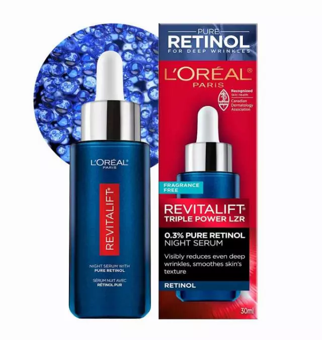 L’Oreal Paris Revitalift Triple Power LZR Retinol Night Serum For Face, With 0.3% Pure Retinol, Moisturizes Skin and Eliminates Deep Wrinkles, For All Skin Types, 30ml
