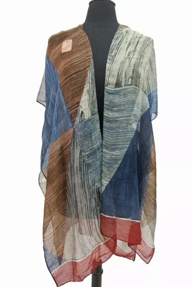 QC212 Multi Pattern Spring Kimono — Red