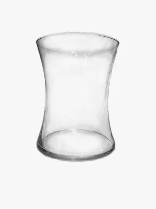GP4015CLR 8”x 6.25” wide Blown glass vase-“case pk 6”