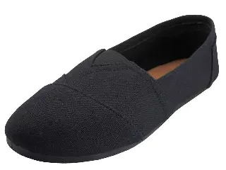 S308L - Women's "Easy USA" Slip-on Casual Canvas Shoes — All Black (S308L-BB) / 6-11 Assorted