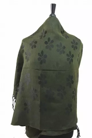 A001 Pattern Pashmina — olive