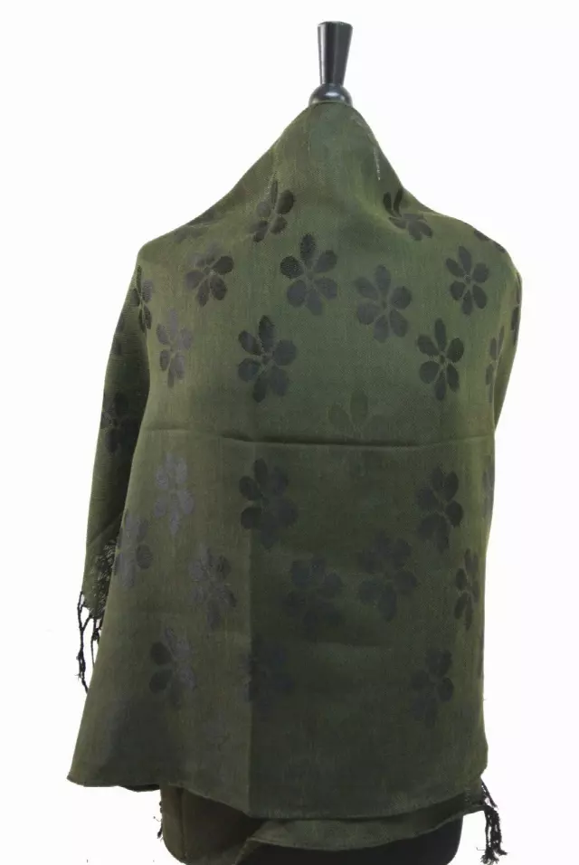 A001 Pattern Pashmina — olive